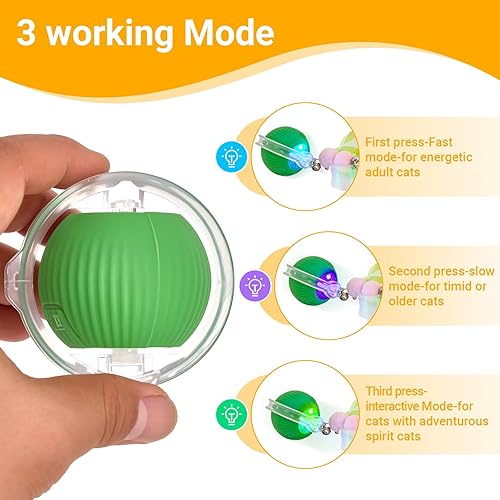 Miniatura 3 de Juguetes interactivos para gatos de interior, juguete de activación de movimiento, bola móvil inteligente para gatito, bola móvil recargable para
