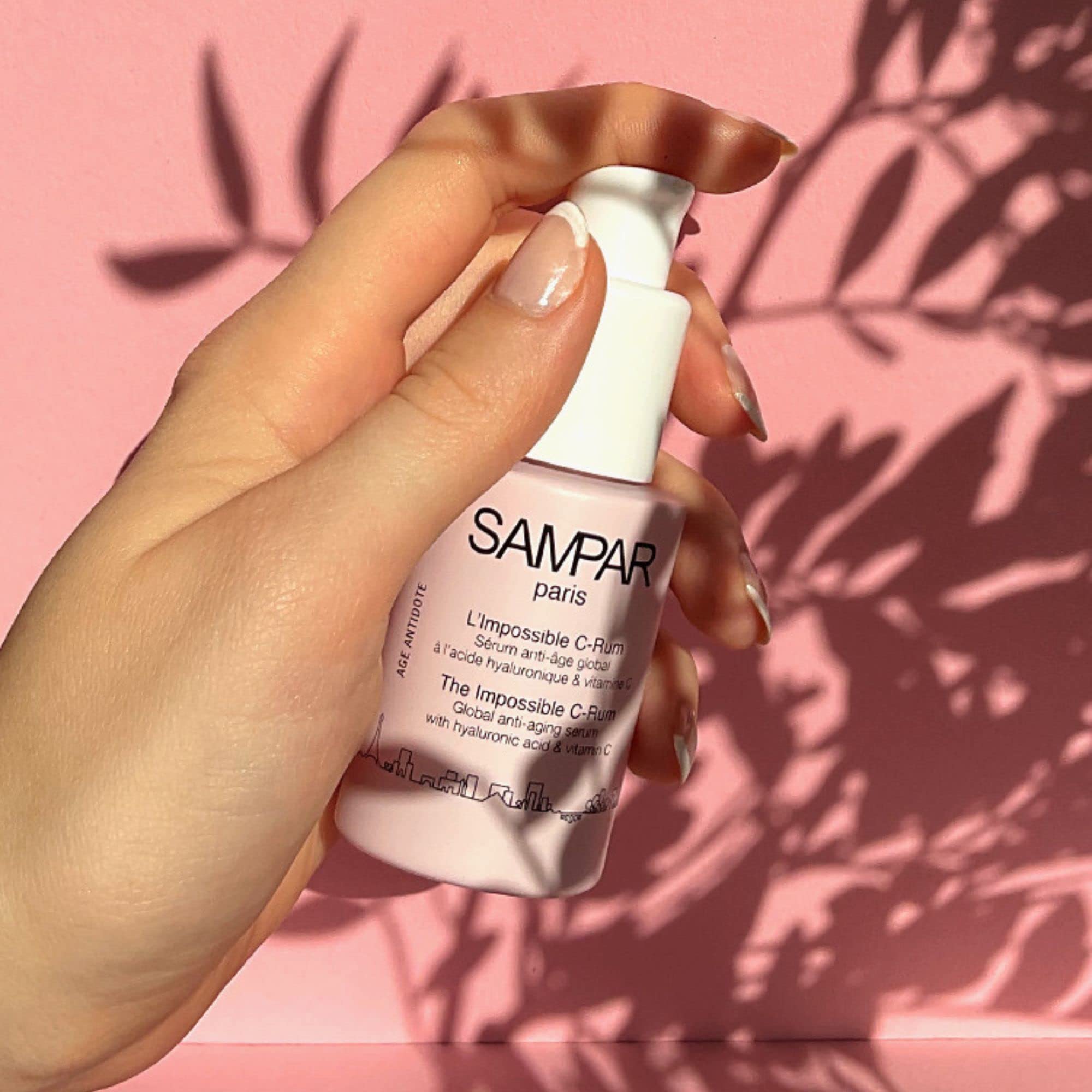 Sampar - L’Impossible C-Rum - Anti-rides + Anti-taches + Hydratation + Fermeté + Éclat du teint - Concentre 5 Actions Anti-âge - Flacon 30 ml