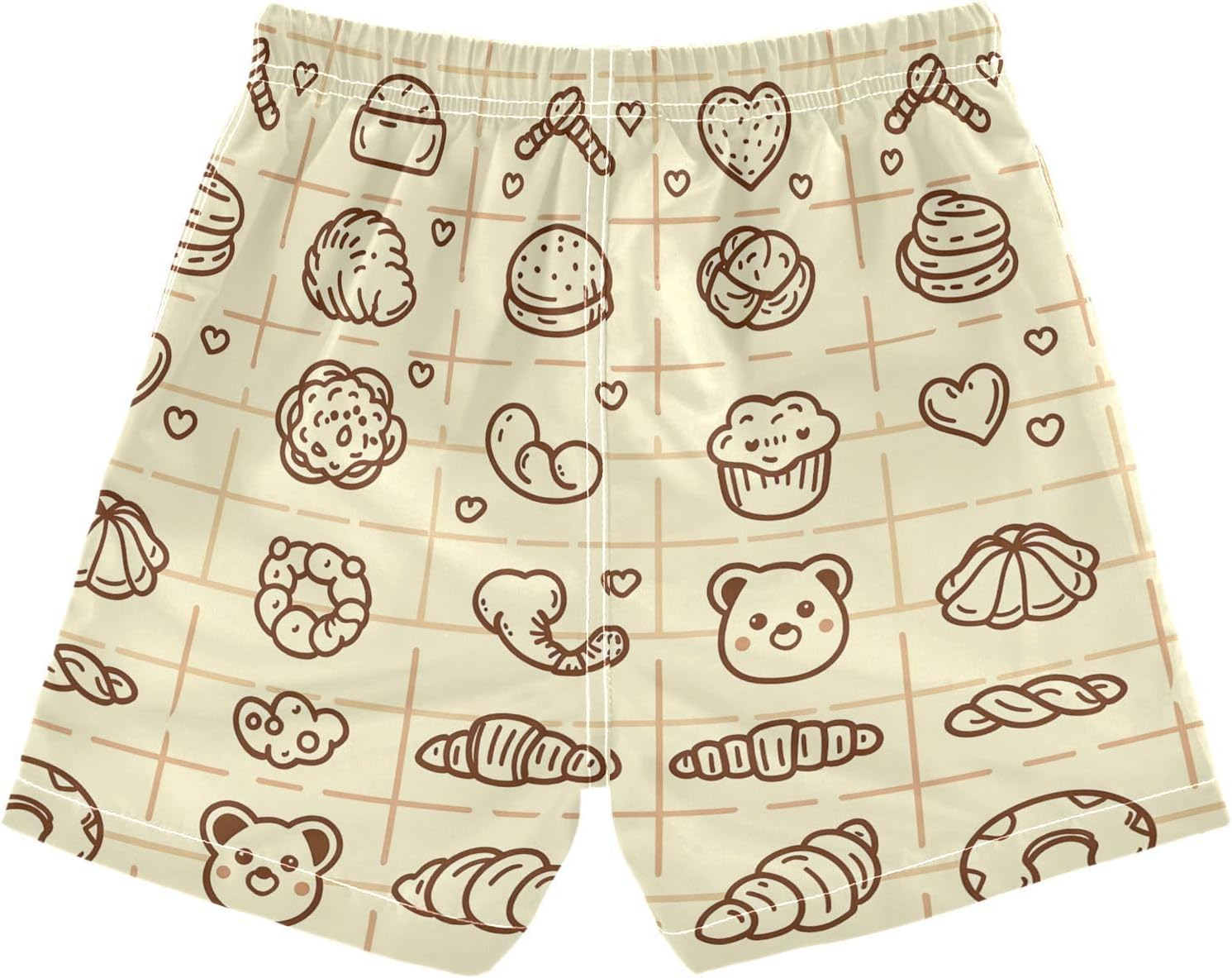 visesunny Light Striped Cake Boys Swim Trunks Quick Dry Drawsting Boy's Beach Shorts Boy Bathing Suit with Pockets