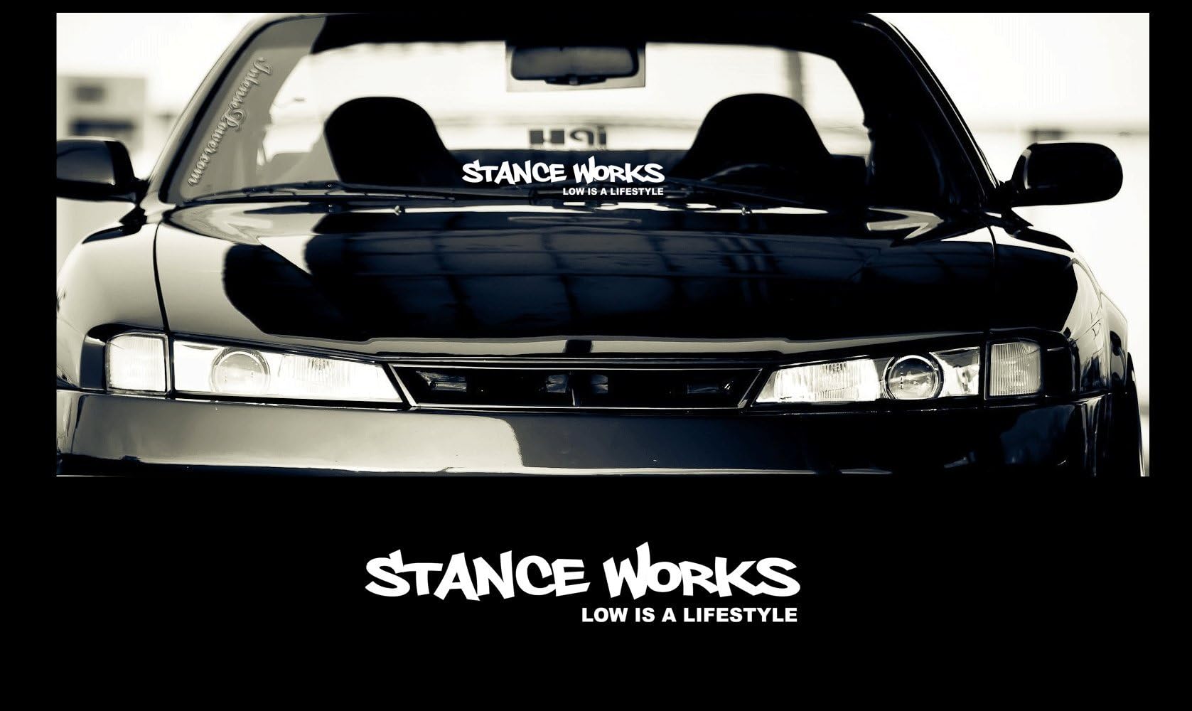 STANCE WORKS 23" Windshield Window Banner Vinyl Decal Sunshade JDM Graphic Sticker