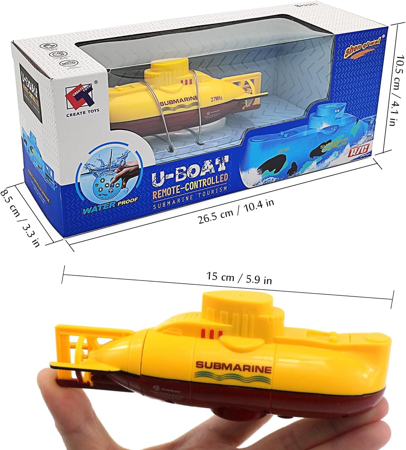 Mini RC Boat Toy Remote Control Tourist Submarine Underwater Electric Fish Tank Diving Child's Birthday Present