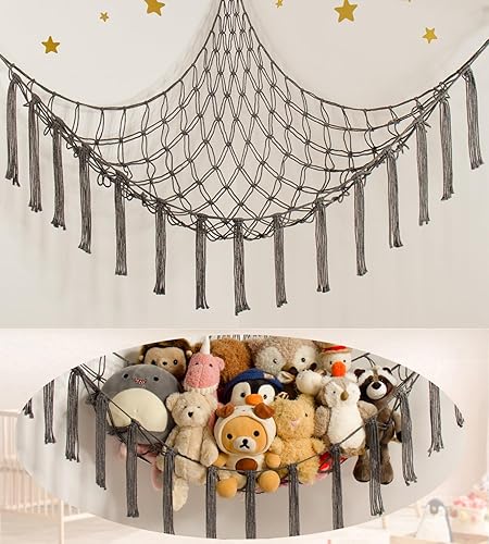 Miniatura 15 de Hamaca de Almacenamiento para Animales de Peluche o Red de Rincón - Gran Hamaca de Juguete para Animales de Peluche Decoración de Habitación - Lindo