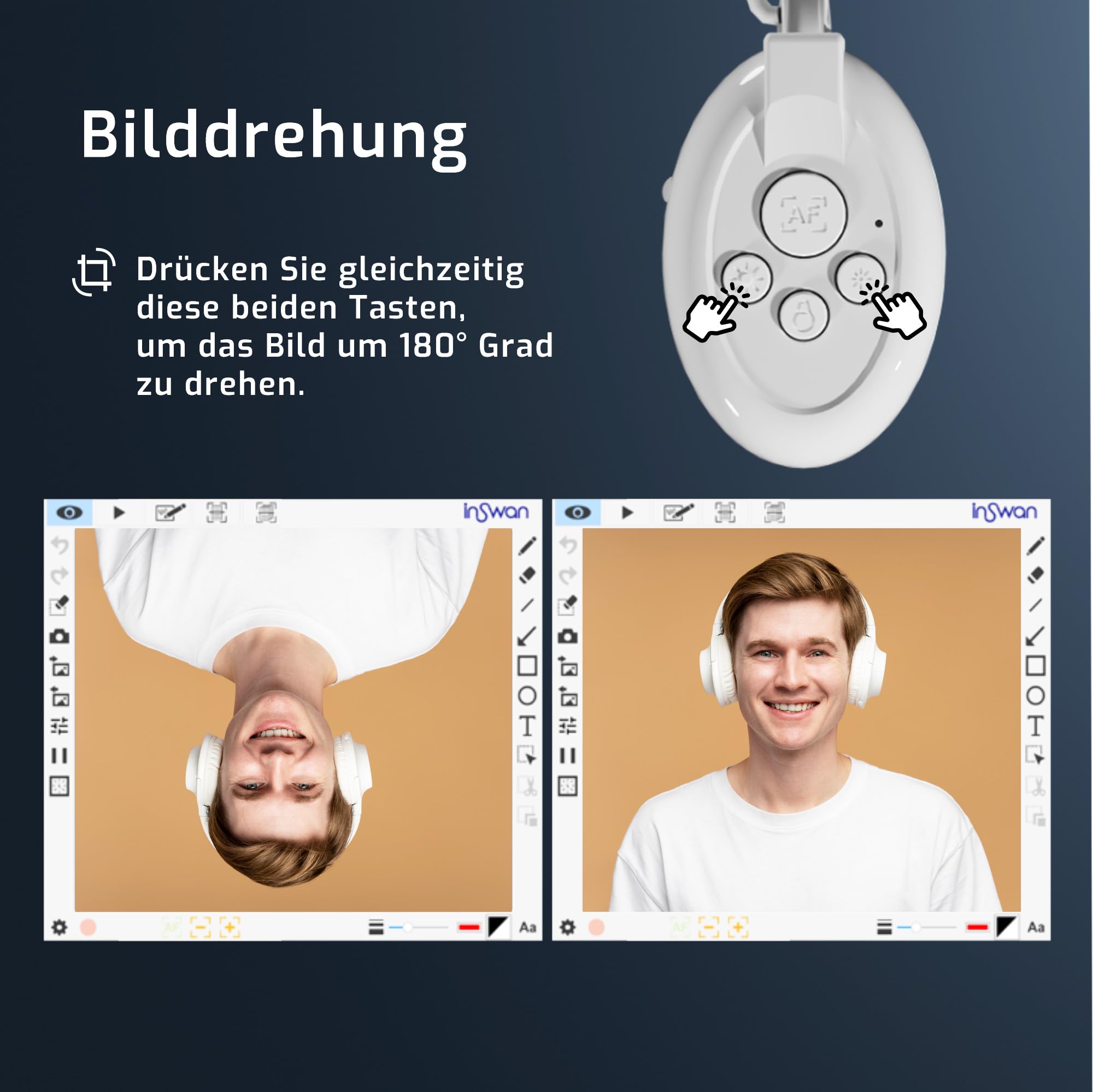 INSWAN INS-2 USB Dokumentenkamera, 13MP 4K mit Autofokus, A3 Aufnahmebereich, LED,Mikrofon, kompatibel mit macOS, Windows, iPad, Chromebook, perfekt für Unterricht, Kunstausstellungen, große Dokumente