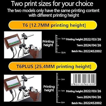 12.7mm/25.4mm Industrial Inkjet Printers, Small Printer Inkjet Coder, Automatic Coding Machine Expiry Date Printer Online Inkjet Printer Thermal Inkjet Printer,25.4mm