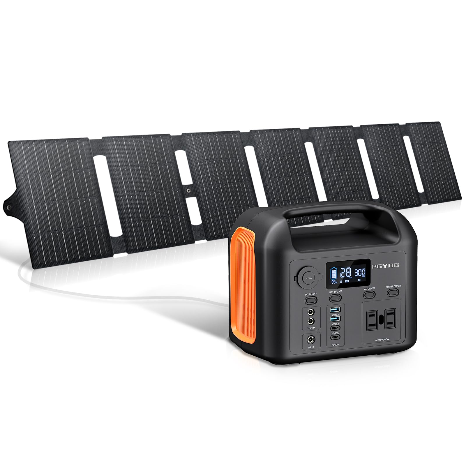Amazon.com : PGYOB Portable Power Station with 55W Solar Panel