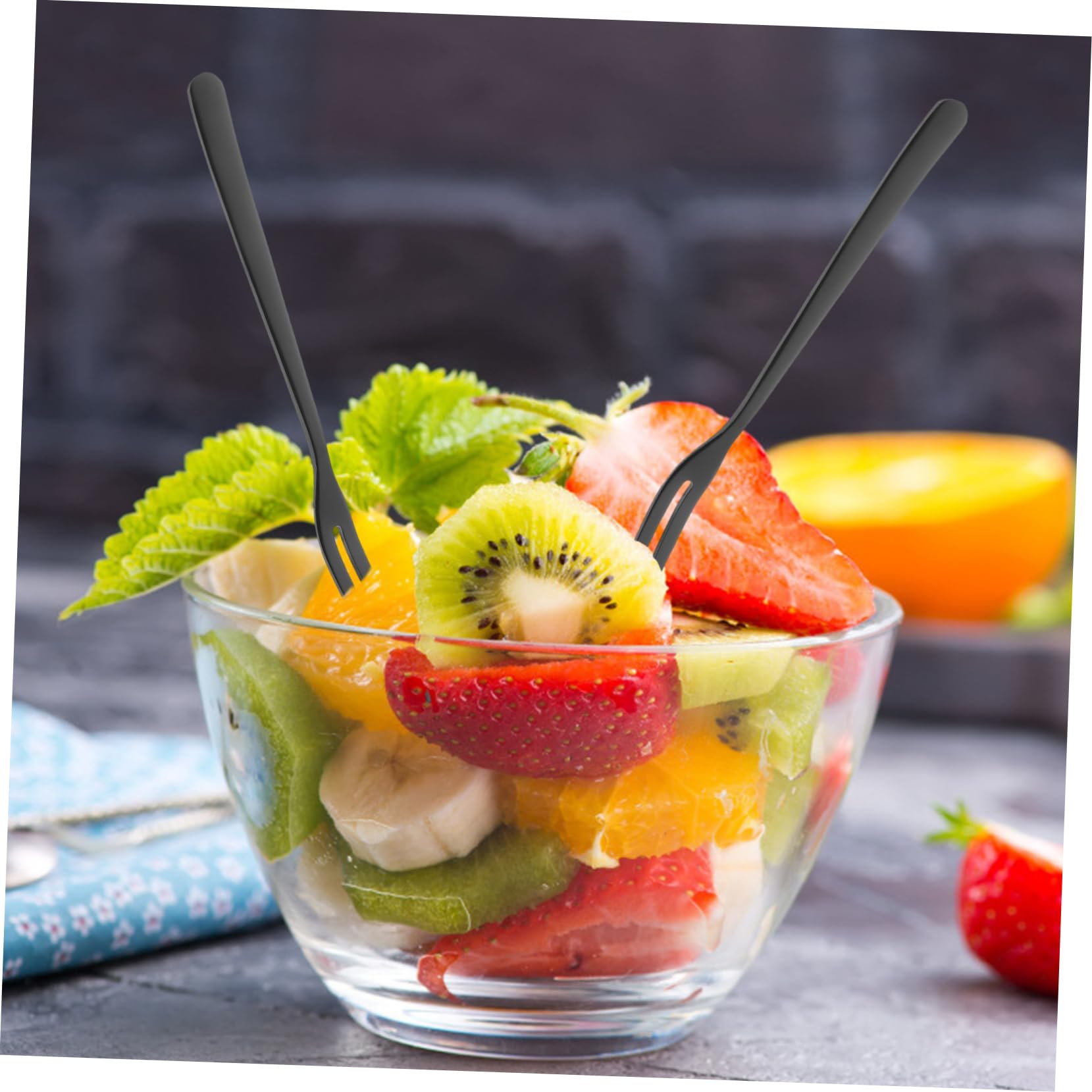Amosfun 20 Piezas De Selecciones De Frutas Reutilizables De Dos Tenedor De Cóctel Tenedor Para Niños Cubiertos De Ensalada De Caracol es De Degustación