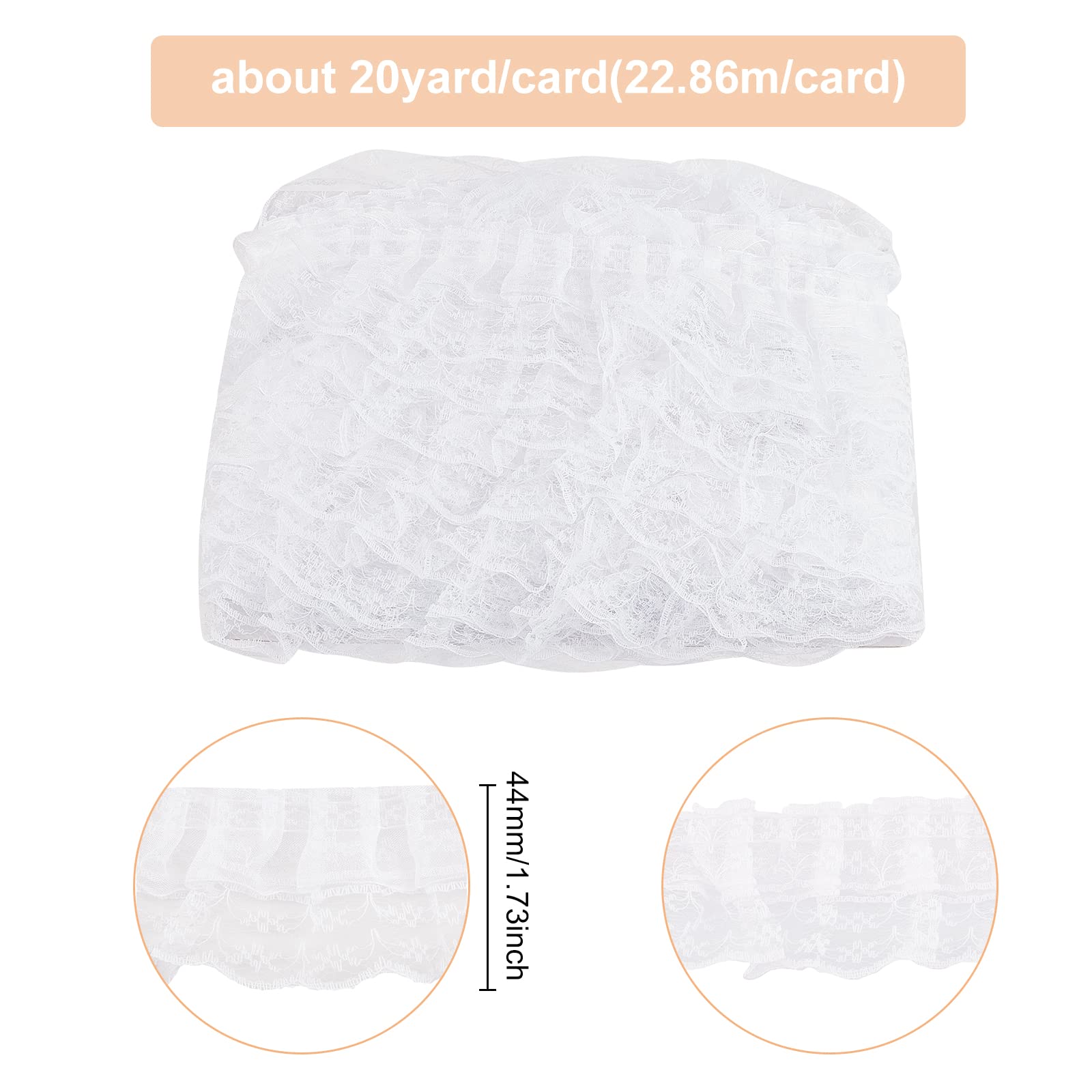 Nastro Organza Bicolore Bianco E Rosso: Pizzo 3D Con Volant, 2,6m X 10cm Per Decorazioni Fai Da Te - 4