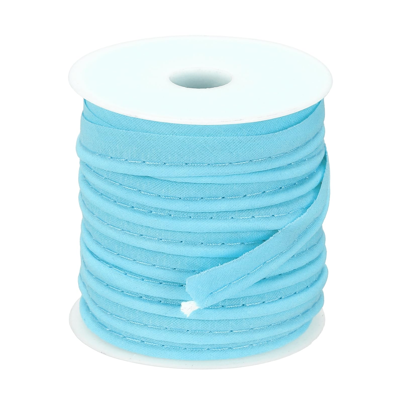 sourcing map Piping Trim Bias Tape, 3/8 Inch 25 Yards Cotton Folding Binding Tape with Welting Cord, Decorative Sewing Trim for Home Decor Sewing DIY Crafting Clothing Fabric Edge, Light Blue — image 1