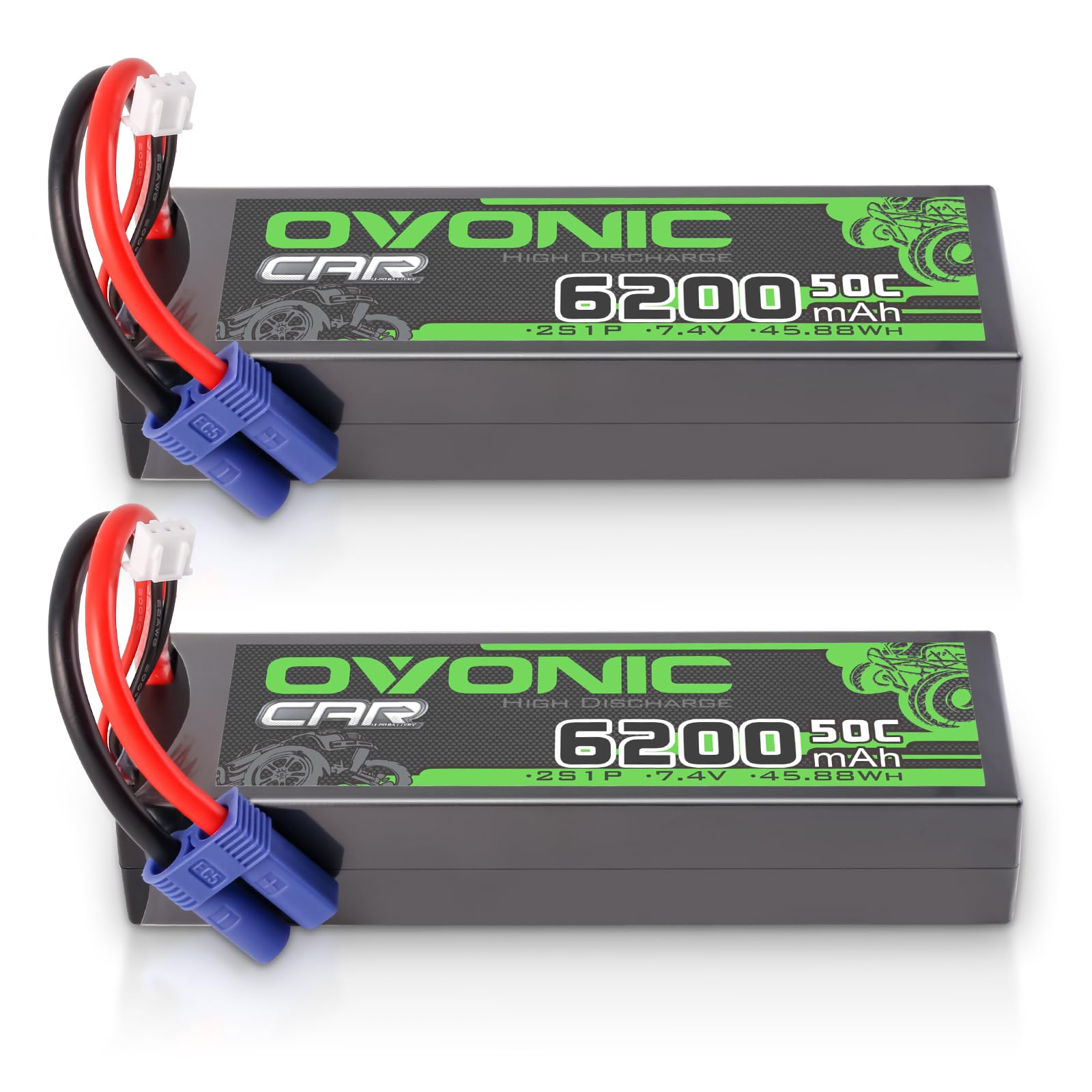 OVONIC 2S Lipo akumulator 6200 mAh 7,4 V 50C EC5 twarda obudowa do RC