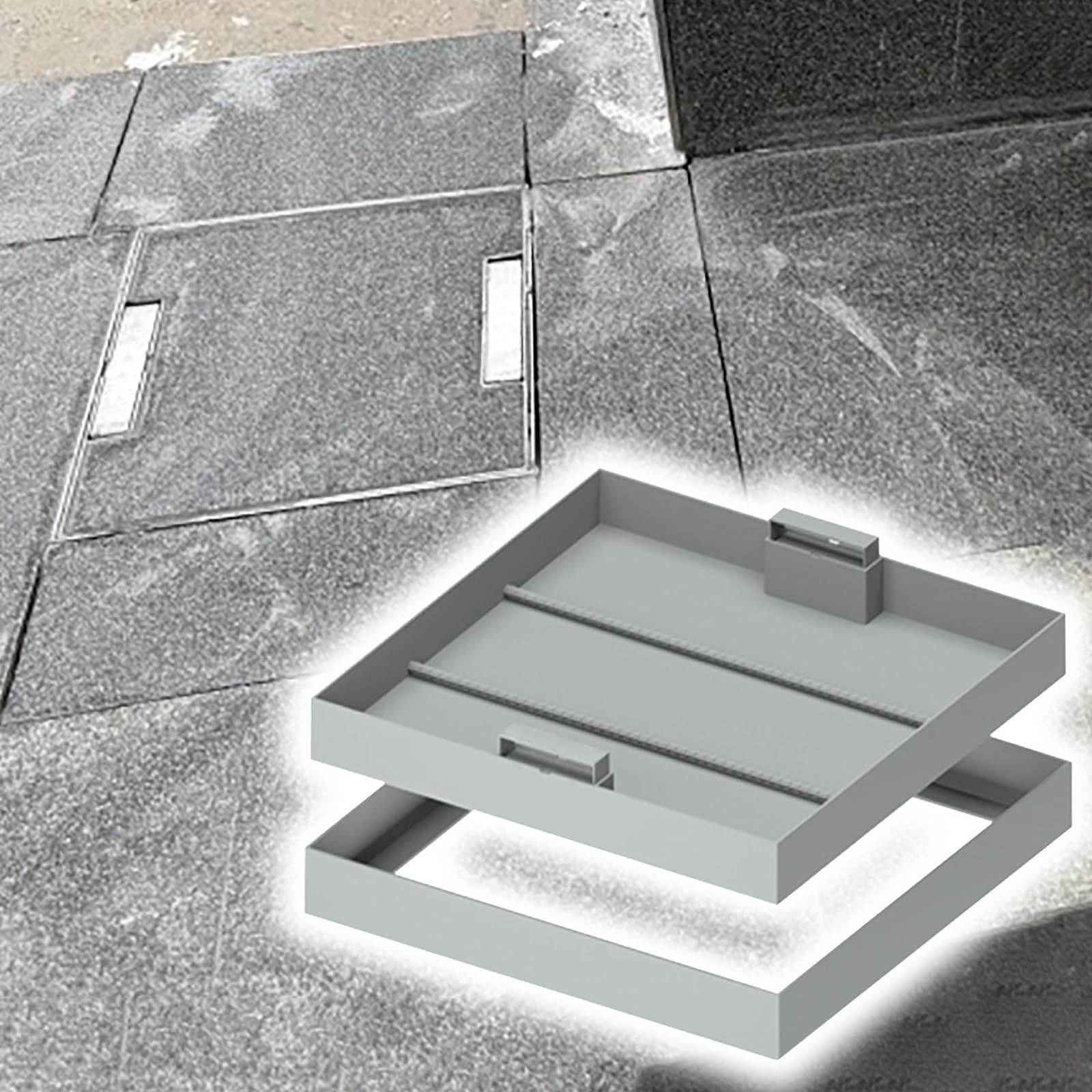 OTQEFTN Manhole Cover recessed Manhole Cover 50 60 70 80 90 100cm Septic Tank Lid Sewage Basin Cover, Indoor/Outdoor Commercial Invisible Sewage Basin Cover, Recessed Metal Manhole Cover & Frame EAS