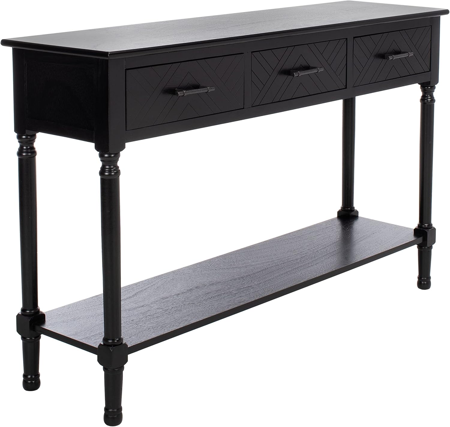 SAFAVIEH Home Collection Peyton Black 3-Drawer Lower Shelf Console Table CNS5705B
