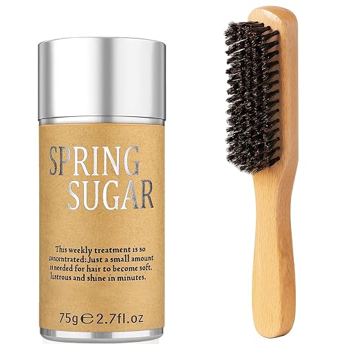 Slick Back Hair Brush & Hair Wax Stick Set for Slick Back – Boar Bristle Hair Brush for Sleek, Control, Flyaways & Baby Hairs – Slick Back Brush for Women, Dancer, Cheer