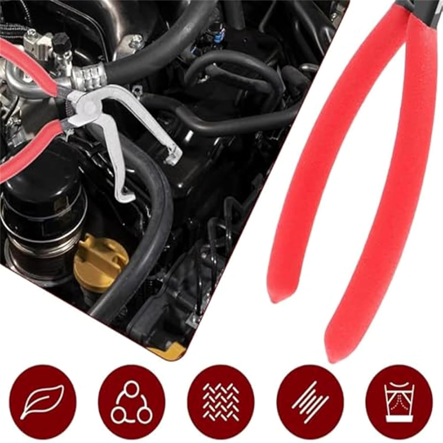 Automotive Disconnect Tool System, Professional Hose Clamp Kit, Fuel Line Pliers Set, Includes Disconnecting Pliers, Crimping Plier, Cutting Plier, for Tackle Wirin (5SET*B)