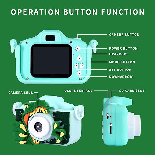 Miniatura 6 de Cámara de video digital HD para niños y niñas de 3 a 12 años, con funda protectora de silicona, bonita cámara portátil para niños y niñas de 3 a 12