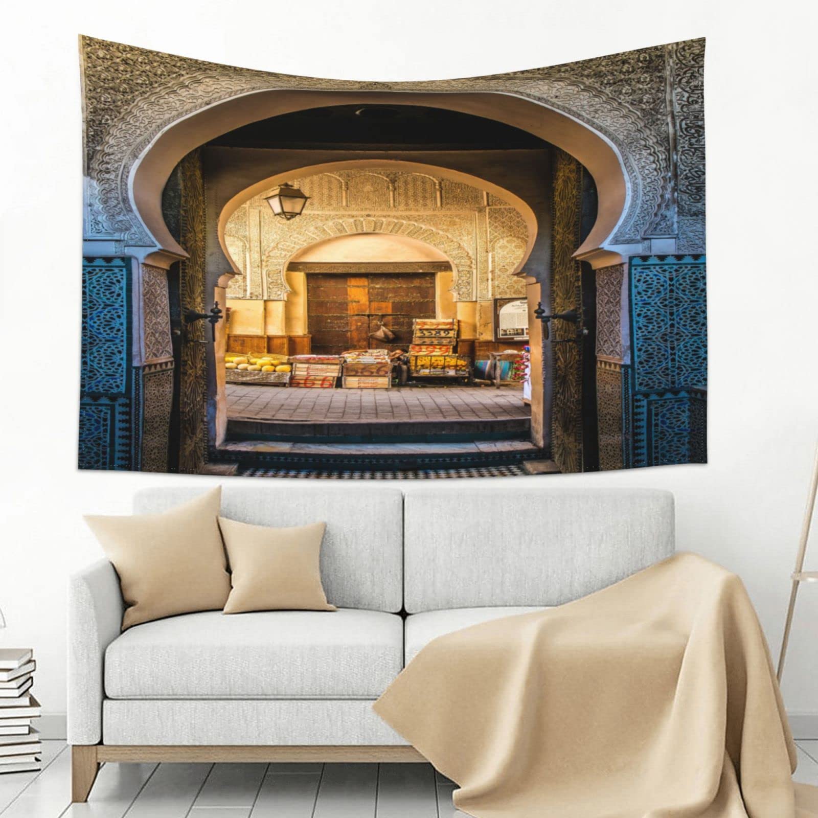 Amazon.co.jp: タペストリー モロッコ風 地中海風 布ポスター 古い