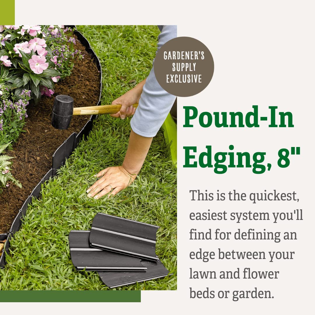Amazon.com : Gardeners Supply Company Easy No-Dig Landscape Edging Kit |  Pound in Landscape Edging Kit Outdoor Interlocking Garden Fencing | Made  with Weatherproof High Impact Plastic - 8" Tall, 20' Long :