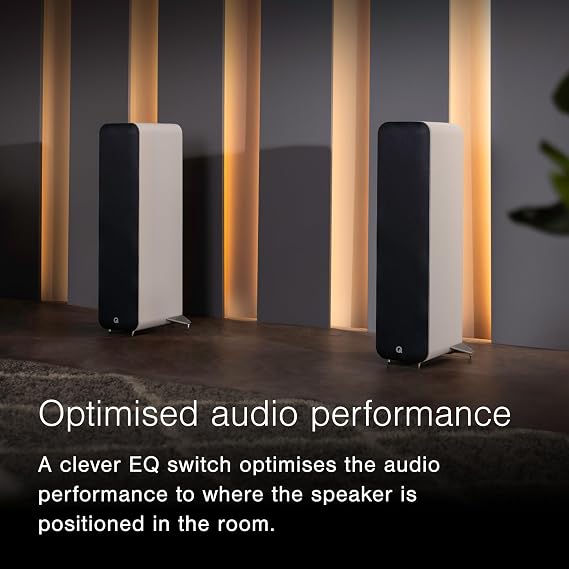 Q Acoustics M40 Bluetooth Powered Floor Standing Speakers HD Wireless Music Home Theatre Surround Sound System Black Tweeter 0.9, Mid Bass/Driver 5.0, Freq. Response 38 Hz 22 kHz