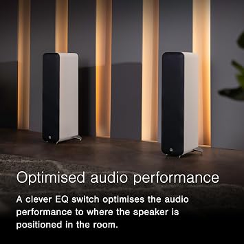 Q Acoustics M40 Bluetooth Powered Floor Standing Speakers HD Wireless Music Home Theatre Surround Sound System Black Tweeter 0.9, Mid Bass/Driver 5.0, Freq. Response 38 Hz 22 kHz