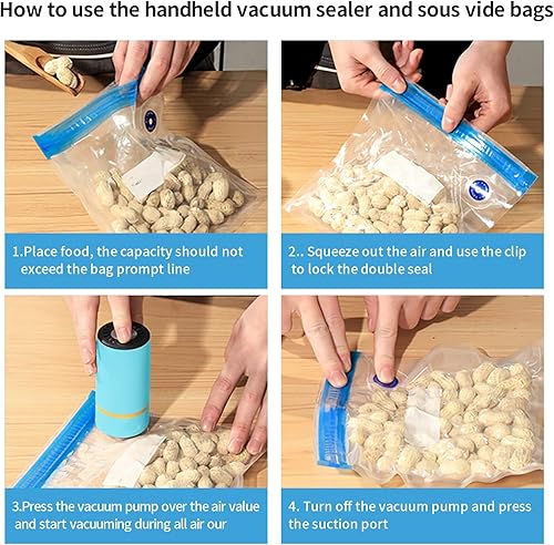 Miniatura 5 de Bolsas reutilizables para Sous Vide, 20 unidades de 3 tamaños (10 unidades de 8.5 x 8 pulgadas, 5 piezas de 11 x 10 pulgadas y 5 piezas de 13.5 x 10