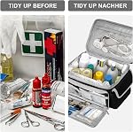 Portable First Aid Bag, Car First Aid Kit, First Aid Kit Travel Aviation, Multifunctional Medicine Storage Bag for Home-Visit Doctor Nurse First Aid, Sturdy and Durable (Black)