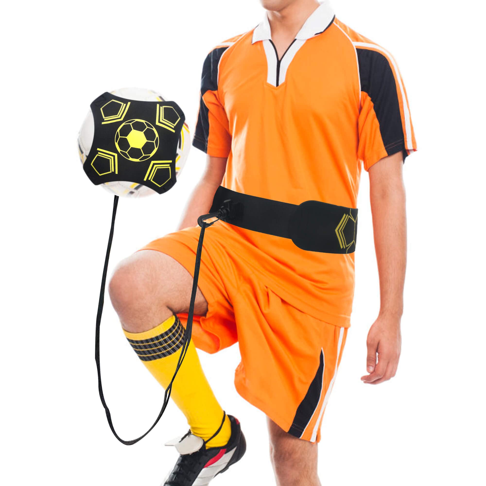 KEUGT Voetbaltrainer, voetbaltrainingshulp, kicktrainer, voetbalriem, handsfree solo-voetbaltrainer, solo-trainingshulp met tailleriem, voetbaltrainingsaccessoire voor volwassenen en kinderen