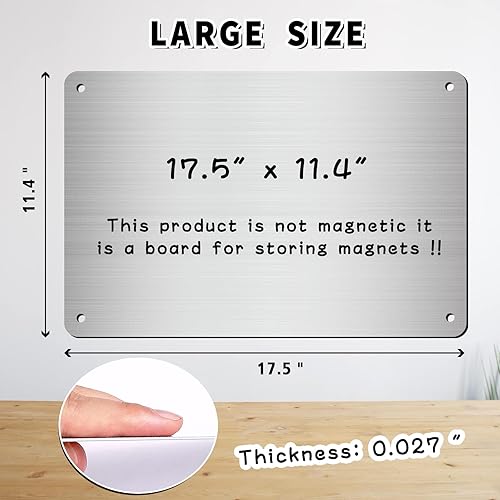 Miniatura 2 de Paquete de 2 tableros magnéticos de 17.5 x 11.4 pulgadas, adecuado para mostrar notas, fotos, letras magnéticas, adecuado para paredes,