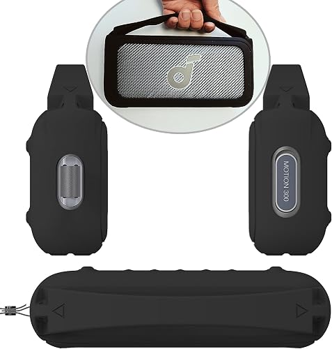 Silicone Case for Soundcore Motion 300 High Resolution Wireless Portable Speaker, Protective Stand for Motion 300 Speaker, Accessories (Black) - 5