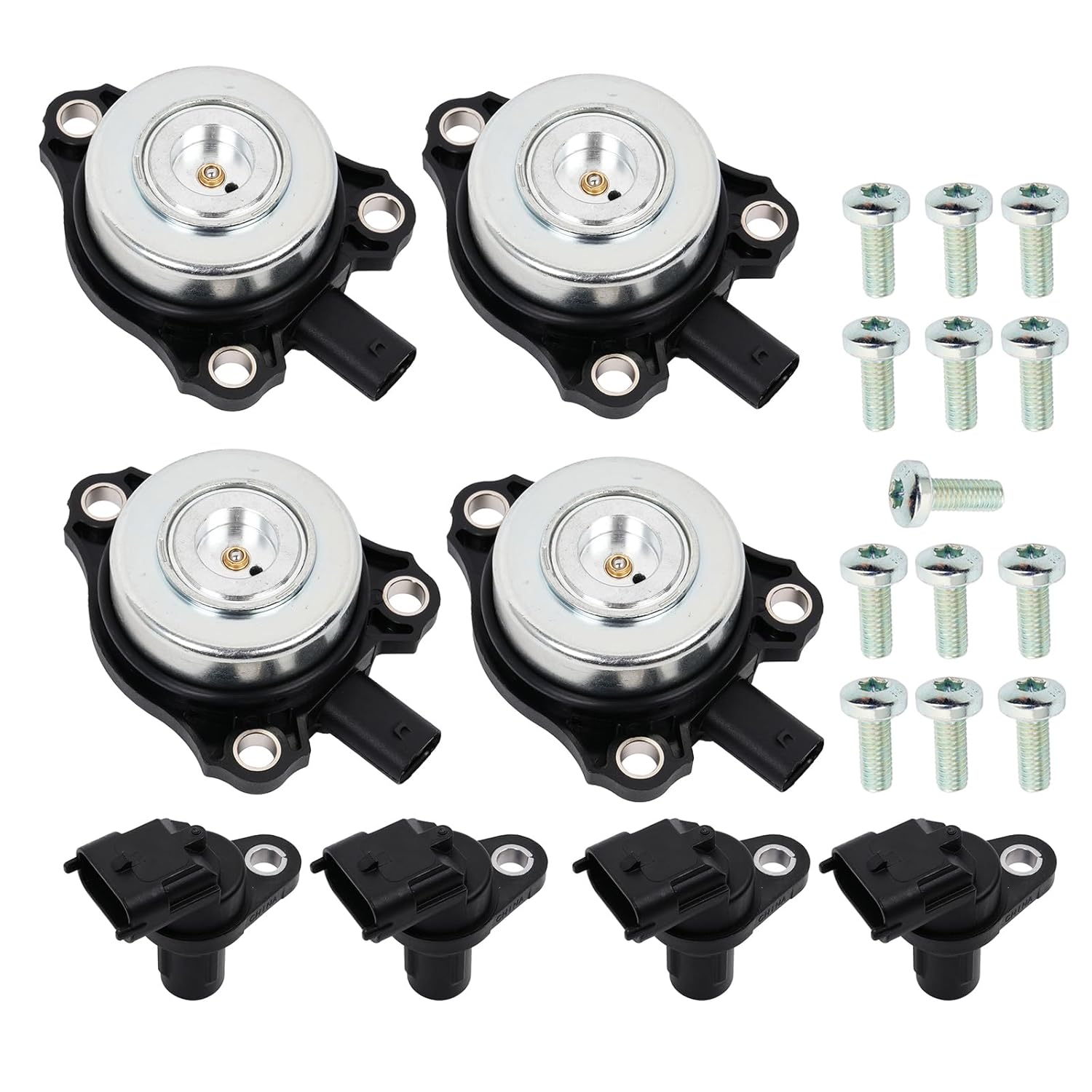 8Pcs Camshaft Position Sensors & Adjuster Magnets Fits for Mercedes C230 C280 C300 C350 CLK350 E350 GL450 GLK350 ML350 R350 SLK280 SLK300 SLK350 3.0/3.5L OE VVT340 7V9037 VVS226