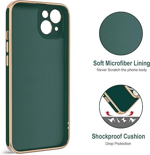 Miniatura 10 de Hython Funda para iPhone 15 con soporte de anillo, soporte de anillo giratorio de 360, soporte magnético, chapado en oro rosa, cubierta suave, funda