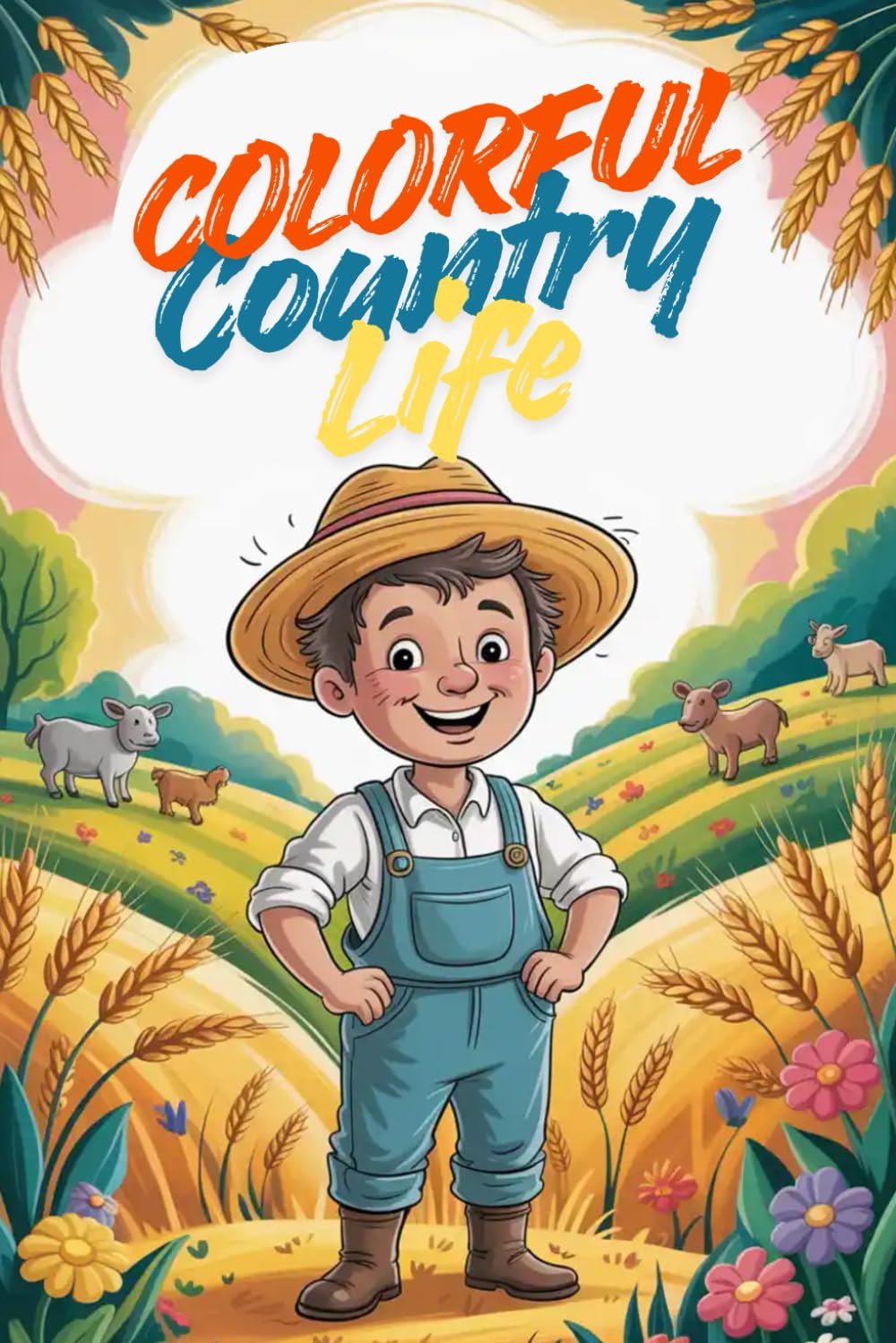 Colorful Country Life – Coloring Book for Kids & Seniors. Farm Fun. Happy Farmers on the Field.: 92 Charming Illustrations of Farmers in the Field – Every Other Page Blank for Creative Coloring