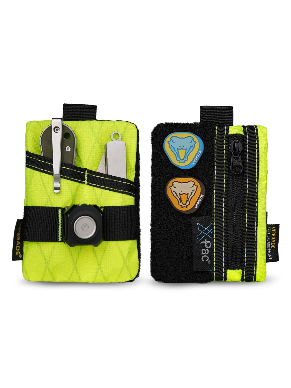 VIPERADE VE15 X-Pac Mini Borsa EDC, Piccolo Organizer EDC con 3 Tasche, Mini Borsa per Attrezzi EDC con Area di Chiusura in strappo, Piccolo Organizer per Attrezzi Multifunzione - Verde
