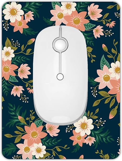 Petit coussin de souris, Mini Pad de souris 6 X 8 Inch avec base en caoutchouc non-dérapant pour les ordinateurs portables de plateau de clavier sans fil Mouse Home Office Travel, lavable & Portable (Printemps Fleurs d'été)