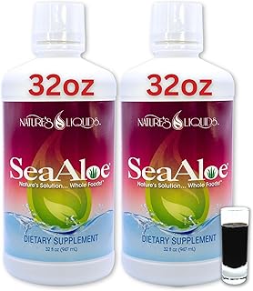 Nature's Liquids Aloe Vera Juice Oceanic Elixir - Proprietary Botanical Blend for Thyroid, Digestion and Immune Support, 32oz (Pack of 2)