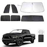 TINGLU Window Shades for Dodge RAM 1500 2019-2025 CrewCab,MegaCab Pickup,2Dr RegularCab,4Dr QuadCab Accessories Car Side Full Windows Windshield Sun Shade Camping Sun UV Rays Privacy Protection 6PCS