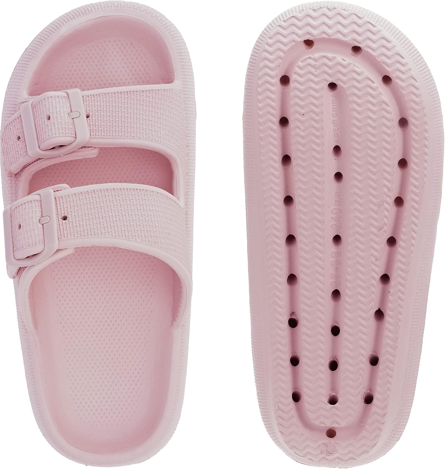 BRONAX Pillow Slippers for Women and Men | Adjustable Double Buckle Shower Slides | Cushioned Thick Sole Sandals