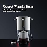 Vista 5 de SAKI Chaiovar Samovar Eléctrico - Tetera eléctrica de acero inoxidable de 4 litros, pantalla de temperatura, tetera grande de cerámica, protección