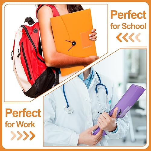 Miniatura 6 de PerKoop Paquete de 6 carpetas de archivos expandibles con 7 bolsillos, organizador de documentos tamaño A4, organizador de documentos de papel