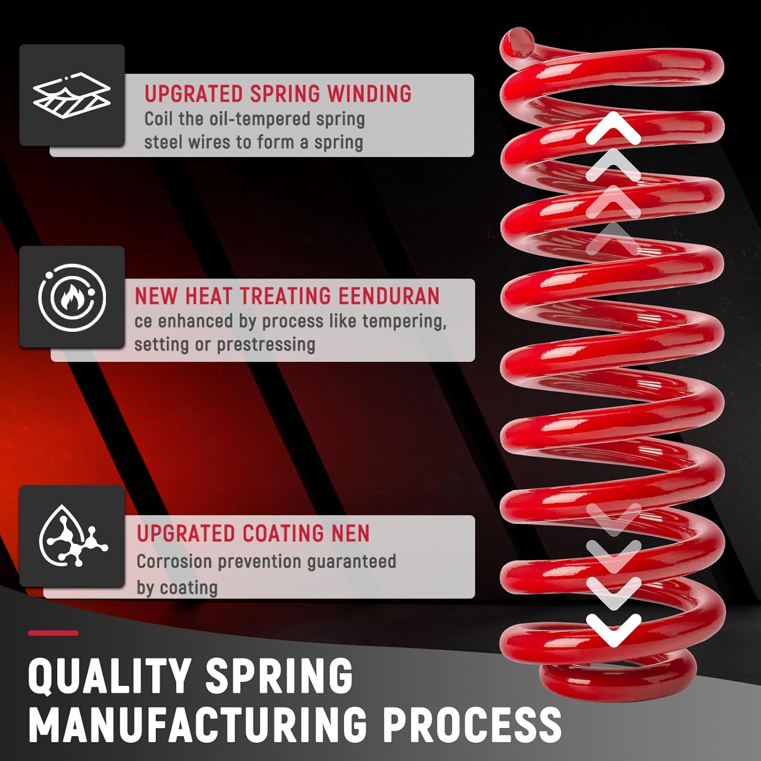 Heavy Duty Front Coil Springs for 1983-1997 Ranger - Upgrate 1.5" Lift/Leveling Coil Springs Kit 2Pcs, Red