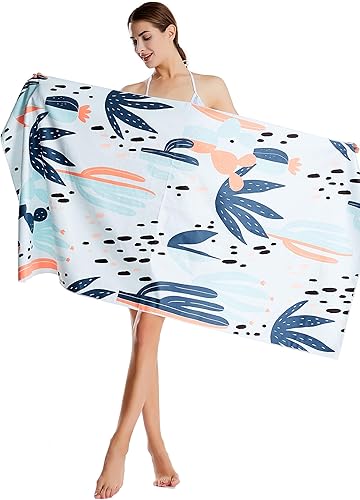 Miniatura 6 de Toalla de playa de microfibra CHARS de secado rápido con bolsa, es muy absorbente, libre de arena, para niños, adolescentes, adultos, viajes,