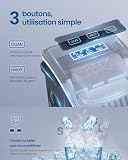 SONGMICS Ice Machine, Self-Cleaning Cube Machine, 9 Cubes in 6 Minutes in 2 Sizes, 12 kg in 24 Hours, Portable, Home, Kitchen, Office, Parties, Camping, Black Ink XZB001B1EU - 5