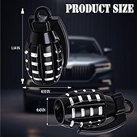 Vista 2 de 6 piezas tapas de válvula de neumático, cubiertas universales de válvula de neumático de aleación de aluminio para automóviles, camiones, SUV, Negro