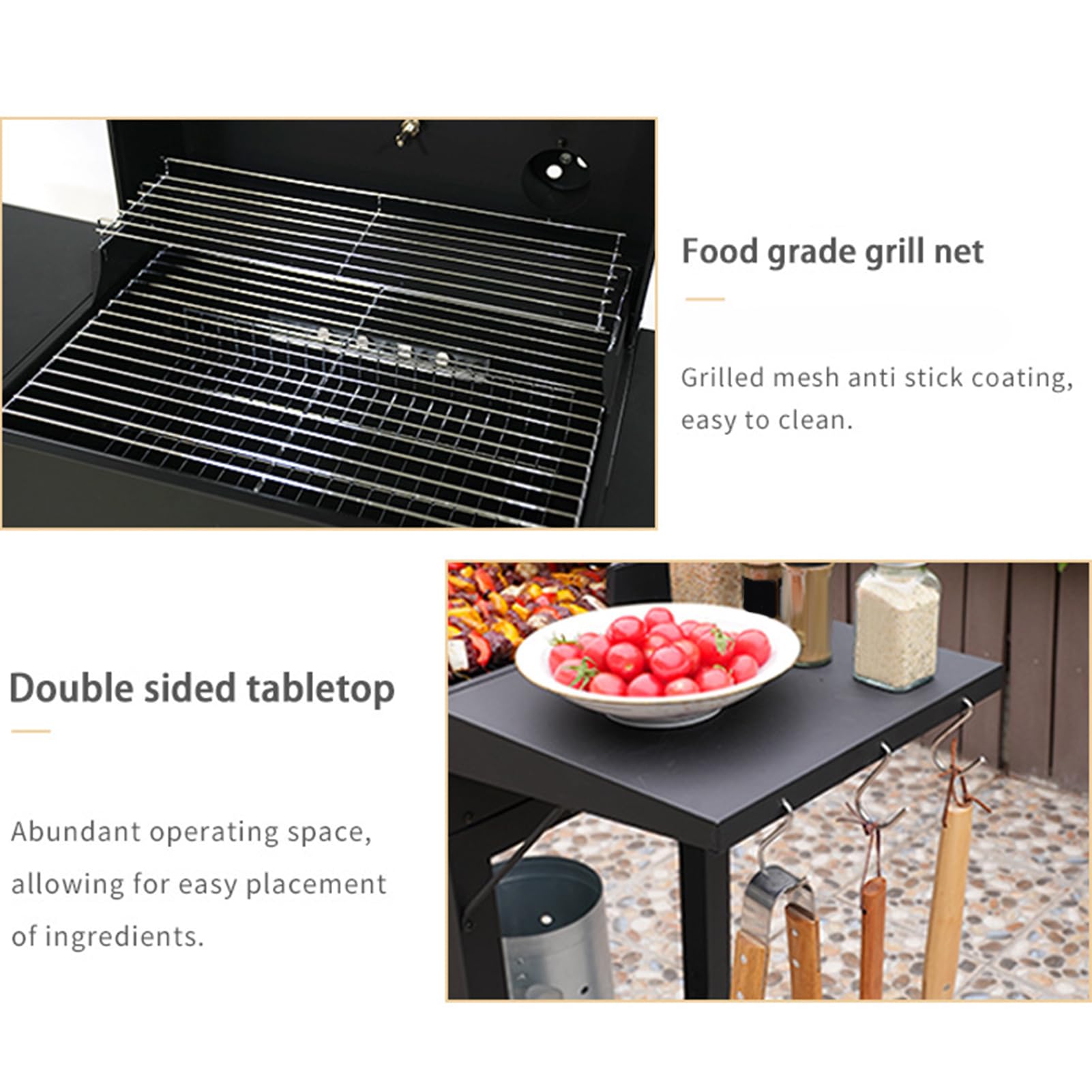 Matybobe Barbecue Portatile Compatto, Griglia Senza Fumo con Ripiani