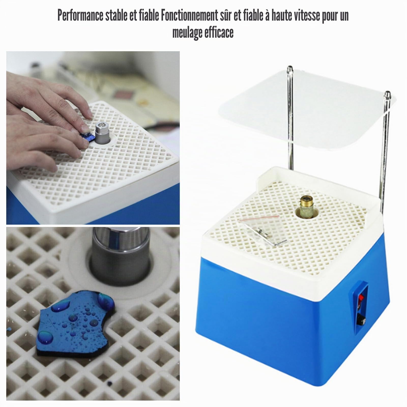 Kit Vitrail, 65 W Ponceuse à Verre,4200 tr/min Moulin Portable pour Vitrail Avec Foret Diamanté,Pour Verre et Céramique,Alimentation Automatique en eau (Avec Plaque de Rebond)
