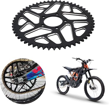 JFG RACING Sur Ron 54T Sprocket,Sur Ron Rear Sprocket Sprocket 54 Tooth Aluminum Alloy For Sur Ron Surron Light Bee S/X Segway X160/X260 Electric Dirt Bike Black