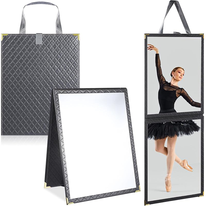 Espelho dobrável de corpo inteiro Colingmill, portátil, cinza, 85,09 cm x 34,04 cm