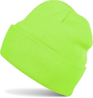 Beanie Unisex Gorro de Punto Liso para Hombre y Mujer, cálido Gorro de Invierno, feinstrick Suave, Doble Capa, cómodo y Moderno, Talla única 04024029