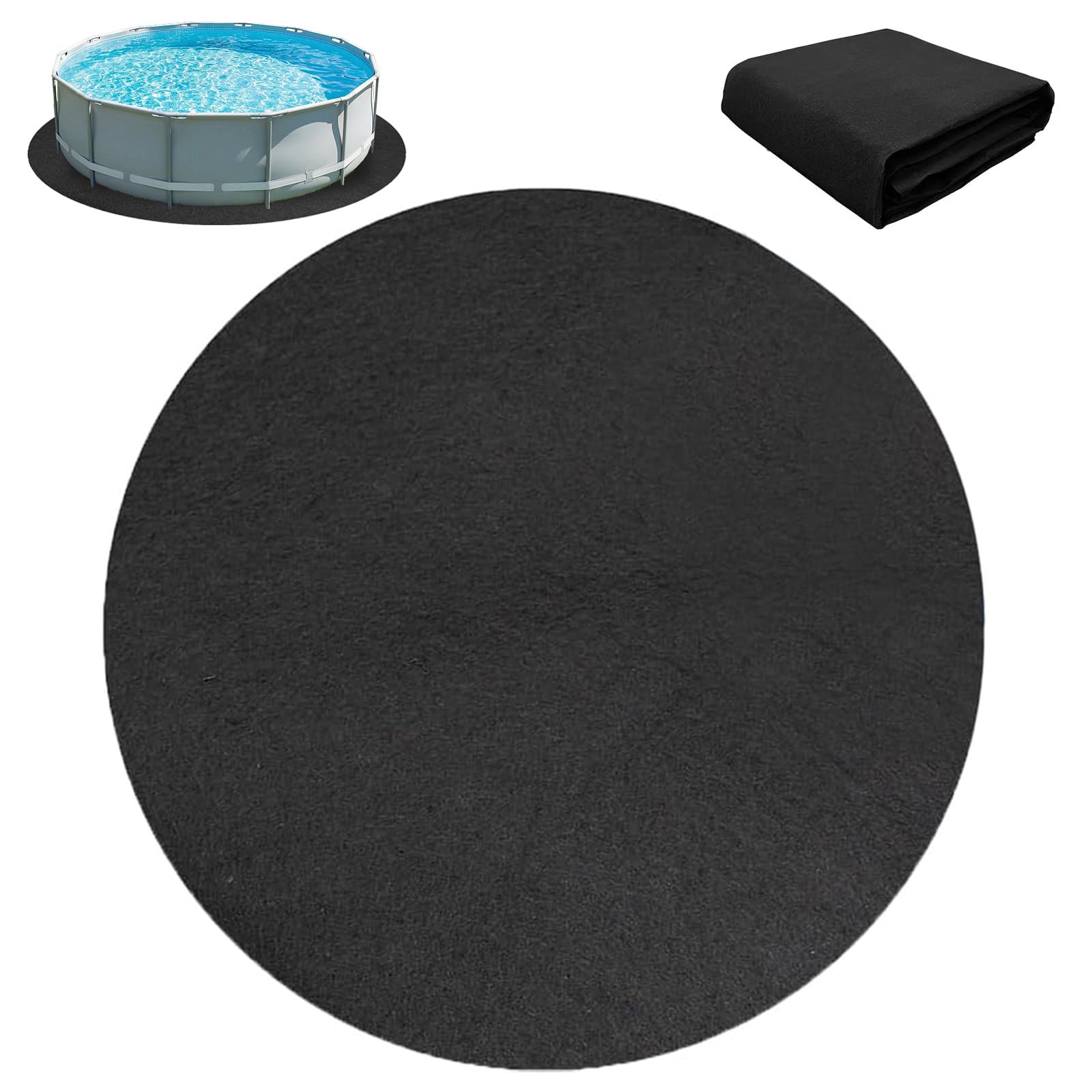 Poolunterlage Rund, Pool Unterlage Outdoor, Bodenschutzmatte Pool, Poolmatten Schutzboden Faltbarer, Whirlpool Unterlage, Pool Bodenplane, Wiederverwendbar (370CM)