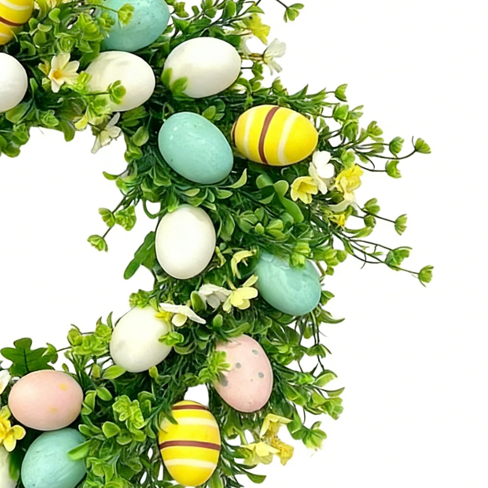 Corona di Pasqua Decorazione Per La Casa Con Uova E Fogliame Artificiale | Decorazione Ghirlanda 50 Cm per Porta d'Ingresso per Parete Finestra Porta Tavolo Soggiorno Camera Esterno Interno