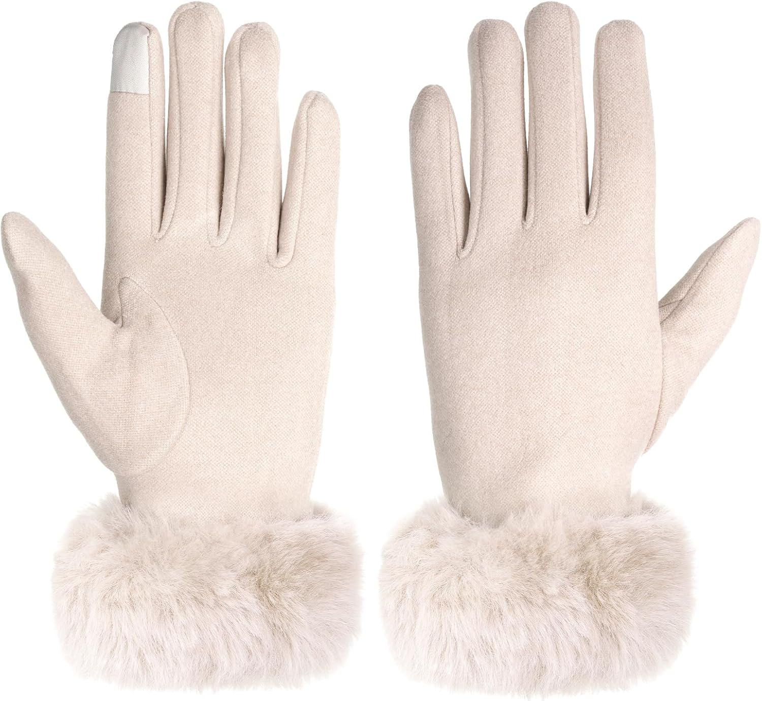 choyaxo Faux Fur Gloves Fuzzy Gloves Winter Cute Glove Fur Lined Gloves for woman cold Weather