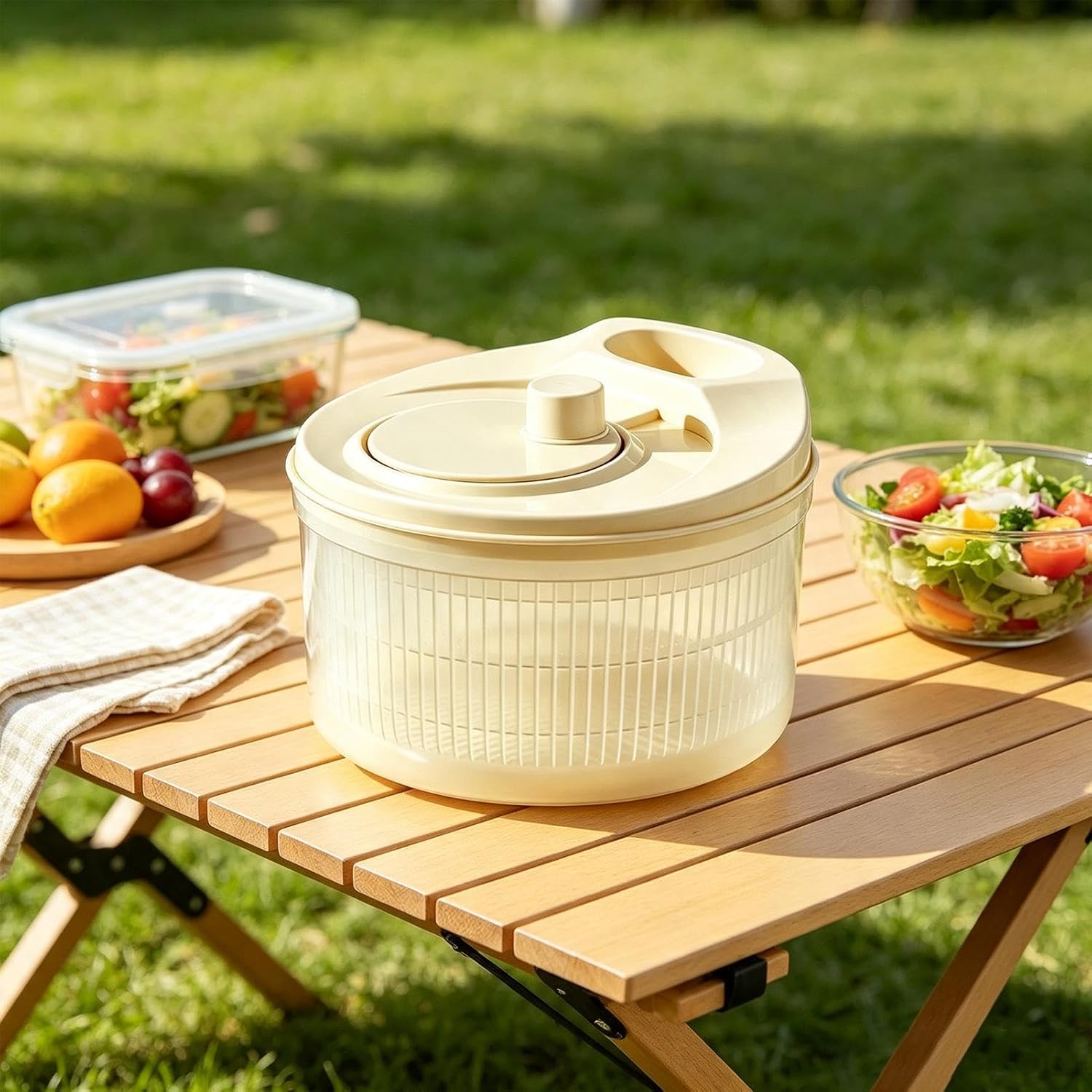Small Salad Spinner 3.6L Salad Manual Cleaning Bowl with Drainage Spout
